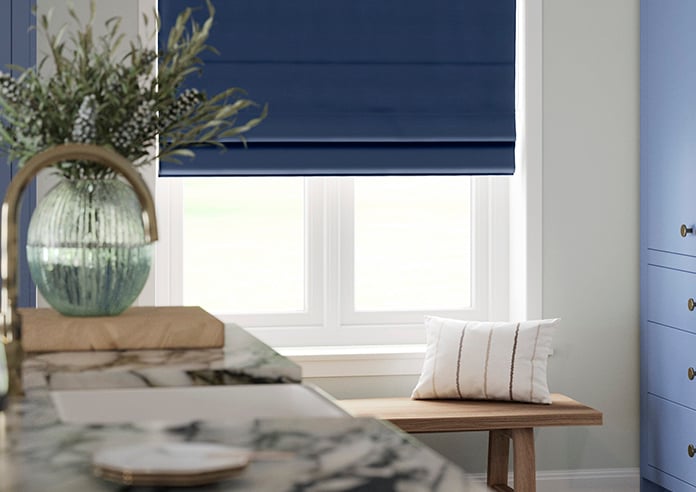 Shima Faux Silk, Indigo - Twist&Fit Roman Blind - Image 5